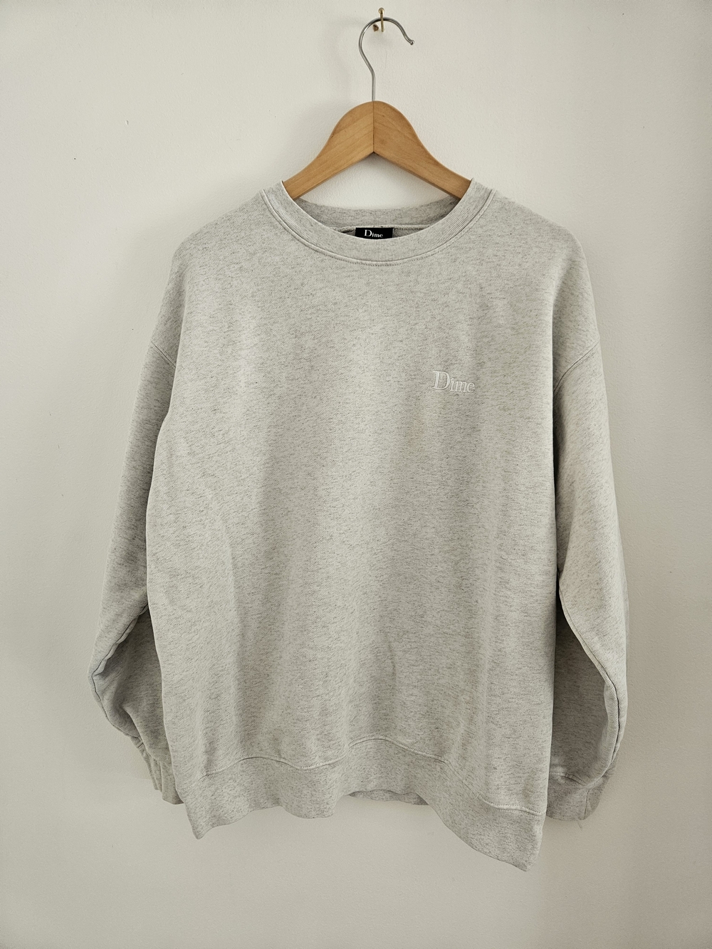 Dime Light Gray Crewneck Sweatshirt Mens Large Skate Skateboard